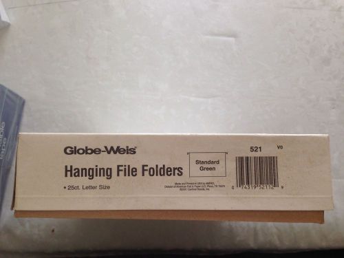 LEGAL SIZE HANGING FILE FOLDERS BOX OF 25 Globe Weis LOt of two boxes