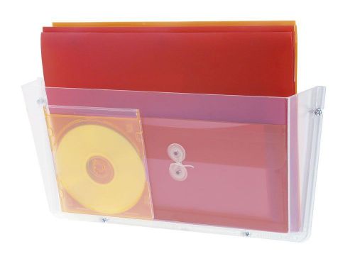 Deflecto 63201 One-pocket unbreakable docupocket wall file, letter, clear,