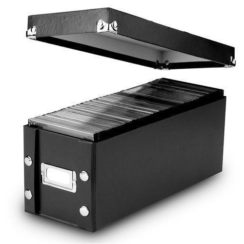 Snap-N-Store CD Storage Boxes  Set of 2 Boxes  Black (SNS01617)
