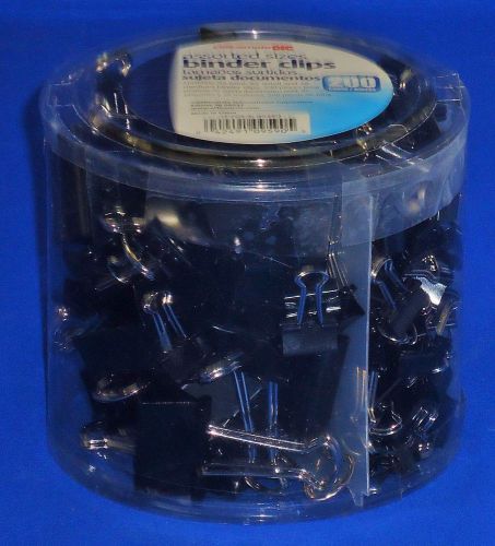 200 Assorted Size Black Binder Clips Small to XL Officemate B338