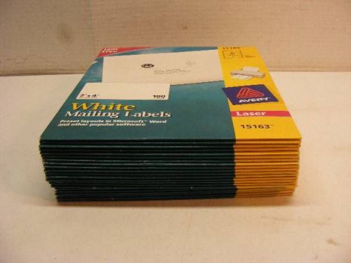 New 22 Avery White Mailing 2&#034;x4&#034; Labels Laser 15163 ( 100 labels per package )