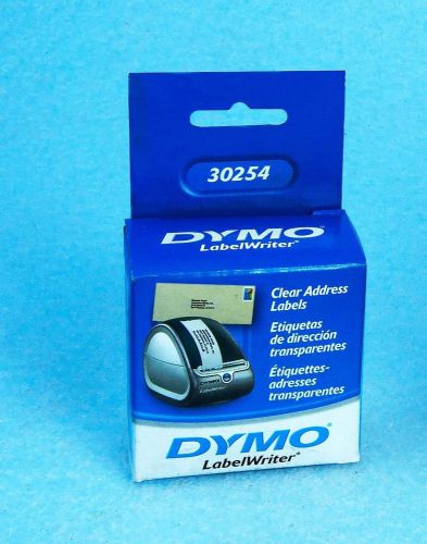 Dymo 30254 CLEAR ADDRESS &amp; GENERAL PURPOSE LABELS - 1.12&#034; X 3.5&#034;, NEW AND SEALED
