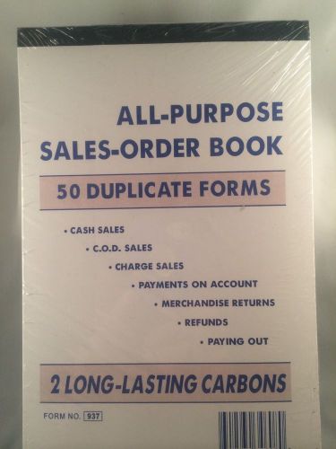 Lot of 10~Sales Order Books/Receipts~50 Duplicate Forms Carbonless,5.5&#034;x8&#034;