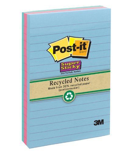 Post-it Super Sticky Tropical Note - Self-adhesive - 4&#034; X 6&#034; - (6603sst)