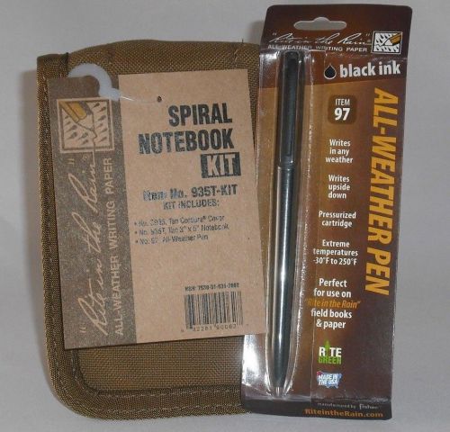 Rite in the Rain Spiral Notebook Kit 935 All Weather Cover Notebook Pen Set New
