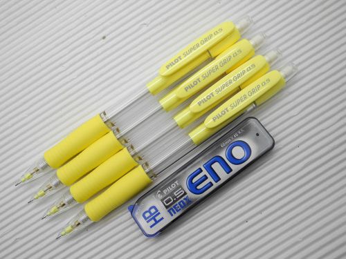 4pcs Pilot H-185 0.5mm mechanical pencil free HB pencil leads yellow