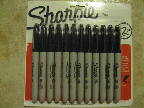 12 Pack Black Sharpie Fine Point Markers Brand New