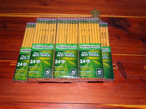 7 Ticonderoga The World&#039;s Best Pencil 24 #2 Pencils Each Latex Free Erasers NEW!