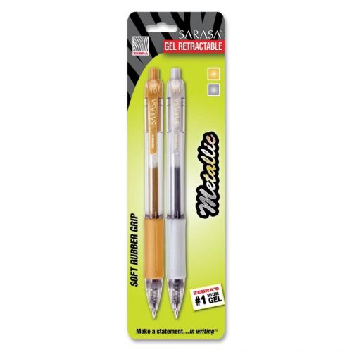 Zebra Pen Sarasa Metallic Gel Pens Bold Pen - 1 mm - Asst Ink 2 pk ZEB46602