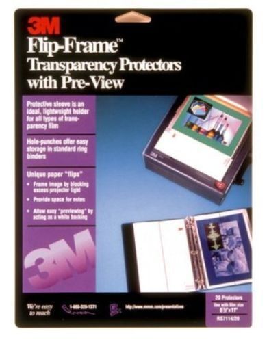 3M FLIP-FRAME TRANSPARENCY PROTECTORS WITH PRE-VIEW RS7114/10 lot of *3* Paks