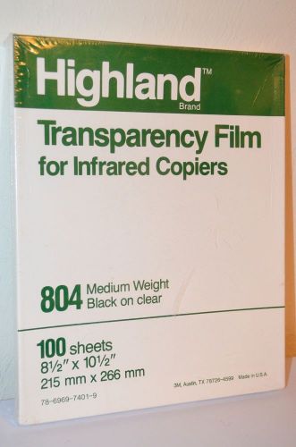 3M Highland Transparency Film for Infrared Copiers 804 Medium Weight 100 Sheets