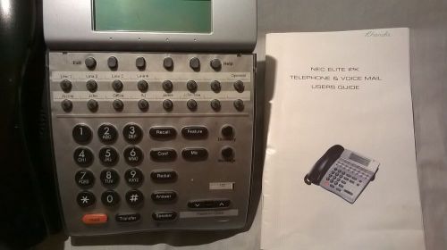 NEC Dterm 80 Telephone DTH-16D-2(BK) 3 lines, voicemail WITH USERS GUIDE