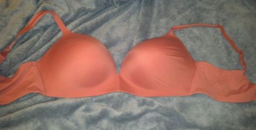 Victoria&#039;s Secret IPEX BRA 38D ~ MUTED CORAL ~ Wireless Lined demi lingerie