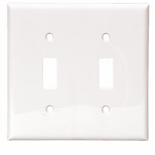 Double Gang Nylon Switch Wall Plate-WHT SWITCH WALL PLATE