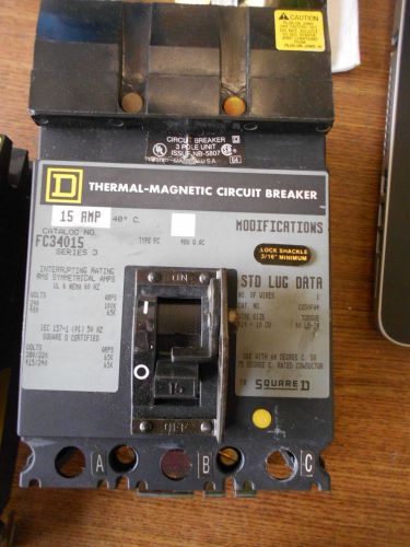 NEW SQUARE D I LINE THERMAL-MAGNETIC CIRCUIT BREAKER FC34015
