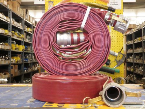 2&#034; x 50&#039; red pvc discharge hose - w/male &amp; female camlock fittings for sale