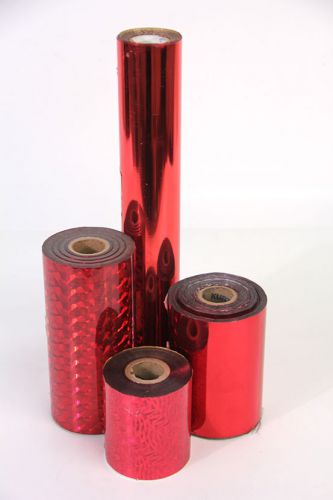 HOT STAMP FOIL | 4 rolls of Metallic Red as shown | from 3&#034; to 12&#034; width