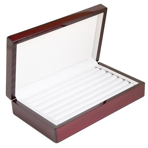 Caddy bay collection rosewood 6-ring row jewelry display case brand new! for sale