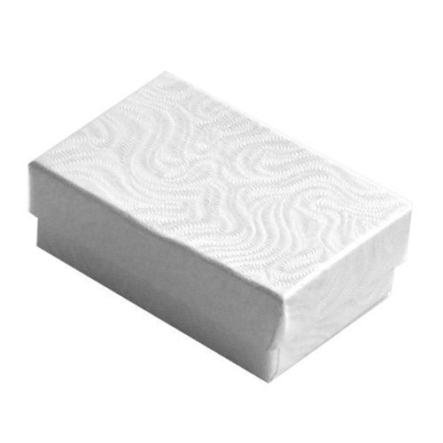 25 White Swirl Cotton Fill Jewelry Gift Boxes 2 1/2 x 1 1/2 x 1