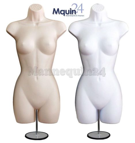 Female body Mannequins (2 pcs flesh &amp; white ) w/Stand Woman&#039;s Clothing Display