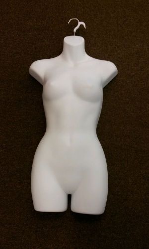 White Female Women Mannequin Long Torso Hanging Display Dress Body Half Form