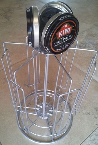 Vintage Kiwi Shoe Polish Metal Wire Store Counter Dispenser Spiner Rack