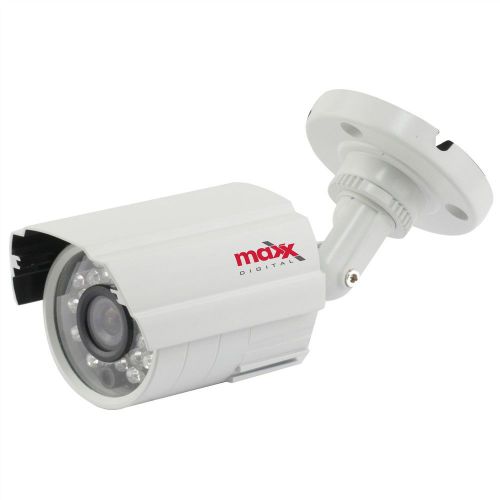 Maxx Digital 700TVL Colour 3.6mm CCTV Night Vision Small Bullet Camera White