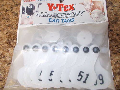 Y-tex all-american small numbered ear tags #51-75 - multiple colors!! for sale