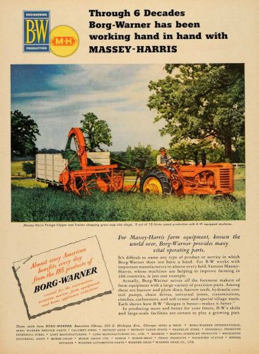 1951 ad borg warner massey harris farm machine clipper - original tm6 for sale