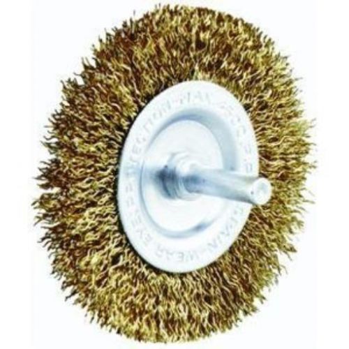 Vermont American 16791 3-Inch Course Brass Wire Wheel Brush with 1/4-Inch Hex Sh
