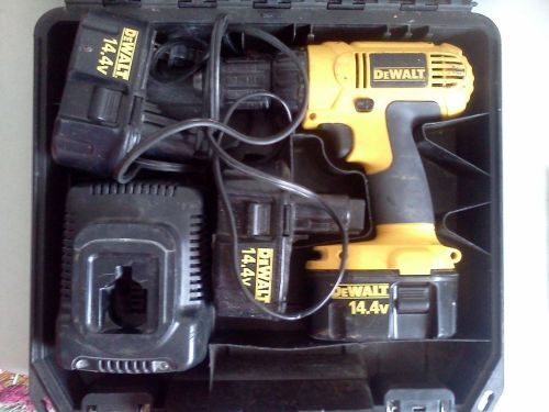 Dewalt 14.4 volt dc728 (cordless) 1/2 chuck drill + 3 batteries &amp; charger for sale