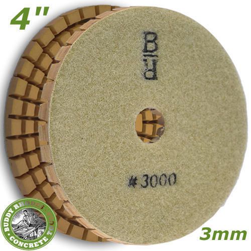 Buddy rhodes 4&#034; 3000g 6mm thick wet concrete countertop diamond polishing pad for sale