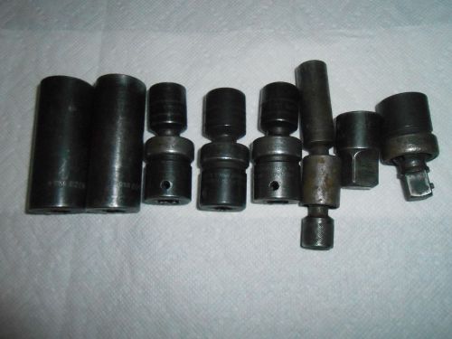 Lot of 8 used mixed snap-on impact 6 point sockets for sale