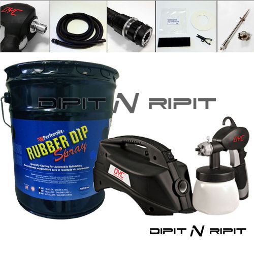 Performix plasti dip 5 gallon pail ready to spray gunmetal gray &amp; dyc dipsprayer for sale