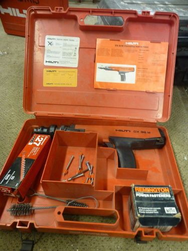 HILTI DX36M .27 CAL POWDER ACTUATED FASTENER,  WITH LOADS, FASTENERS &amp; W/BRUSHES