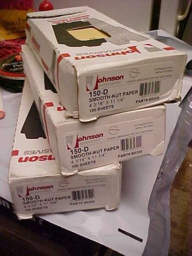 Johnson Abrasives B0305-100 4-3/16&#034; X 11-1/4&#034; 150-D Smooth Kut Sheet 3 BOXES