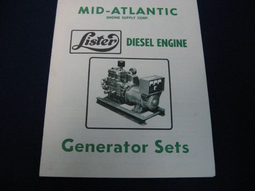 Lister Diesel Engine Generator Sets catalog - 1980 - ORIGINAL