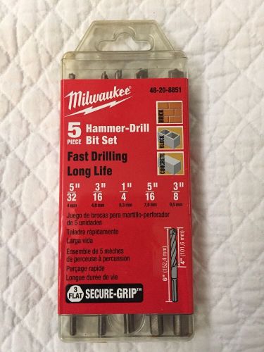 Milwaukee Hammer Drill Masonry 5 Piece Set 48-20-8851