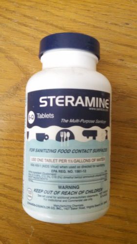 Steramine Sanitizer Sanitizing 100 Tablets 1 Bottle Sanitab