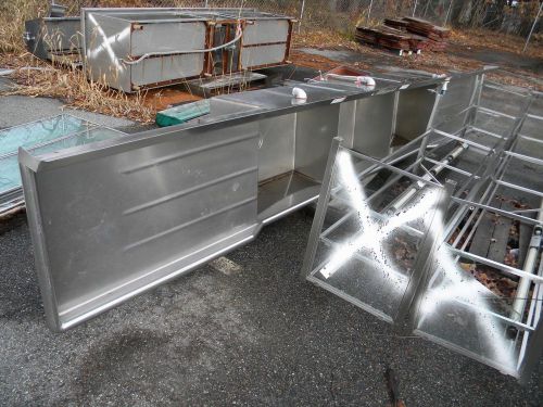 Commercial (3) Three Compartment Stainless Steel Sink 12&#039; x 4&#039; x 3&#039;- Used
