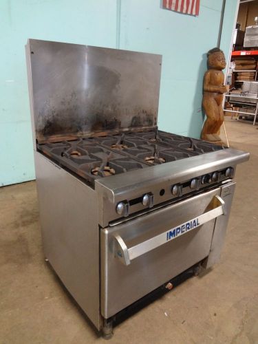 &#034; IMPERIAL &#034; HEAVY DUTY COMMERCIAL S.S. NATURAL GAS 6 BURNER STOVE WITH OVEN