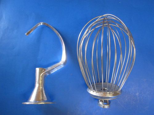 2 PC SET 12 Quart Bakery Mixer Dough Hook &amp; Wire Whip for Hobart A120 125