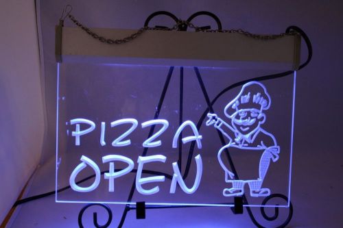 PIZZA OPEN SIGN PLASTIC ACRYLIC SIGN CLEAR