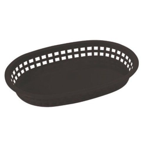 Winco PLB-K Oval Plastic Platter Basket, Black 10-3 / 4&#034; x 7-1 / 4&#034; x