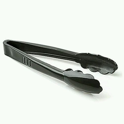 3390 Platter Pleasers Black 9&#034; Extra Heavy Duty Tongs-10 pcs