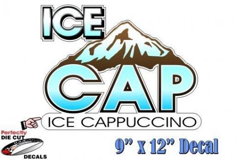 Ice cap 9&#039;&#039;x12&#039;&#039; decal for cappuccino coffee shop or coffee wagon truck sign for sale