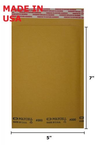 #000 Kraft Self-Sealing Bubble Padded Mailers, 4.5&#034; x 7&#034; Usable Space (qty 50)