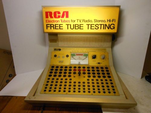 Vintage tube tester deluxe store display model seco model 1100 lighted rca sign for sale