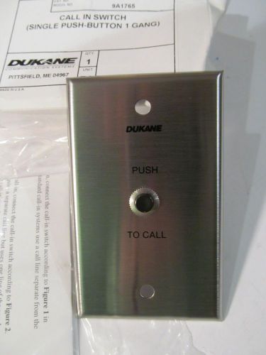 NEW  Dukane 9A1765 Stainless Steel Call In Switch Single Button 1 GANG