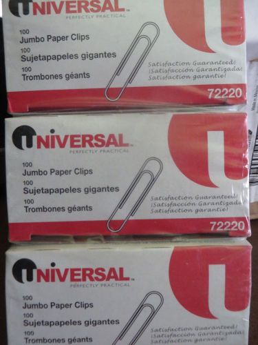 Lot Of 6 Universal Jumbo Paper Clips 600ct. #UNV-72220